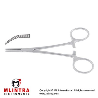 Halsted-Mosquito Haemostatic Forcep Curved - 1 x 2 Teeth Stainless Steel, 12 cm - 4 3/4"